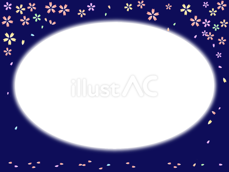 ネームカード夜桜2 メッセージカード,メモ,名札のイラスト素材