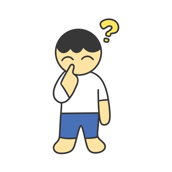 なぜ聞かれたのかわからない人 人,人間,ハテナ,疑問,わからない,なぜ,手描き,シンプル,ワンポイント,ピクトグラム風のイラスト素材