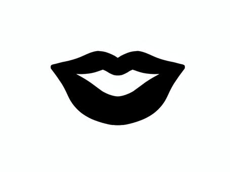 唇4 口,唇,組織,話す,開く,シルエットのイラスト素材