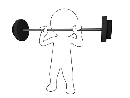 バーベルを持ち上げる棒人間 筋トレ,バーベル,ウェイトトレーニング,トレーニング,フィットネス,鍛錬,重量挙げ,ボディメイク,筋力,持久力のイラスト素材
