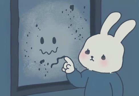 結露した窓にお絵描き 結露,窓,ガラス,曇りガラス,寒い,冷たい,寒色,冬,お絵描き,ラクガキのイラスト素材