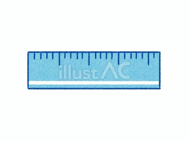 色鉛筆風の文房具　定規　水色 定規,文房具,筆記用具のイラスト素材