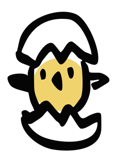 生まれたてのひよこ ひよこ,殻,生まれる,破る,かわいい,動物,シンプル,手描き風,キャラクター,マスコットのイラスト素材