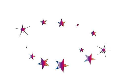 Gradient star ⑱, gradation, star, shooting star, JPG, PNG and AI