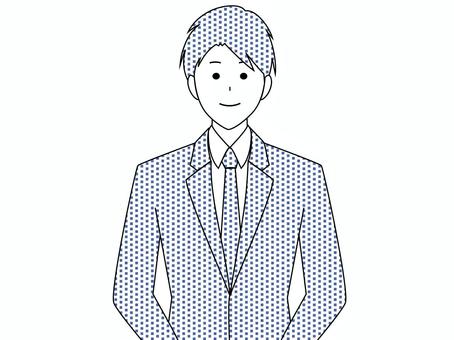 律儀なサラリーマンの男性　ドット サラリーマン,男性,ドット絵,ドット,ビジネスマン,仕事,会社員,ビジネス,社会人,真面目のイラスト素材
