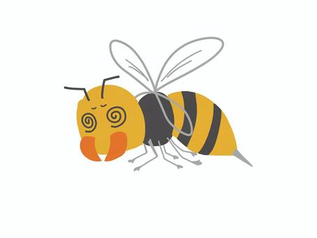 目がぐるぐるのスズメバチ スズメバチ,ゆるい,キャラ,目,ぐるぐる,牙,毒,針,黄色,黒のイラスト素材