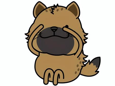 ハイエナさん チラ見 チラ見,覗き見,ハイエナのイラスト素材
