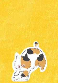 掃除する三毛猫ちゃん 掃除する三毛猫ちゃん かわいい,掃除,綺麗,磨く,雑巾,雑巾掛け,拭く,家事,生活,ねこのイラスト素材