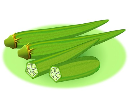 オクラ03（まとめ） オクラ,夏野菜,食べ物,緑黄色,ねばねばのイラスト素材