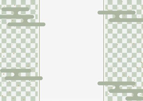 新春チラシ背景-8 背景,和柄,市松,フレーム,雲,霞,金粉,霞文様,新春,初春のイラスト素材