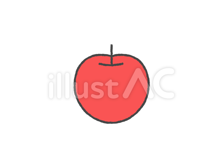 りんご　林檎　果物　アップル　アイコン 林檎,りんご,アップルのイラスト素材