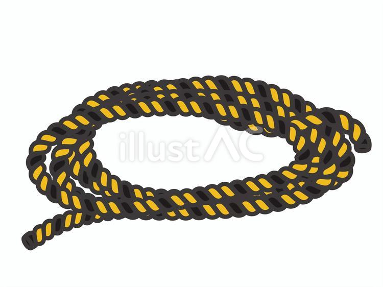 トラロープ(黄×黒)02 トラロープ,標識ロープ,シンプルのイラスト素材