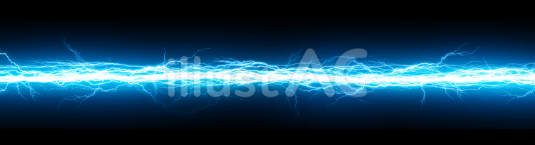 電撃・雷の横長の画像素材 電撃,電気,雷のイラスト素材