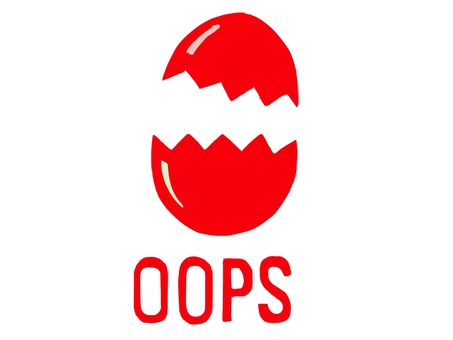 失敗マーク〜OOPS・赤〜 失敗,マーク,アイコン,ロゴ,イラスト,透過,シンプル,文字,赤,単色のイラスト素材