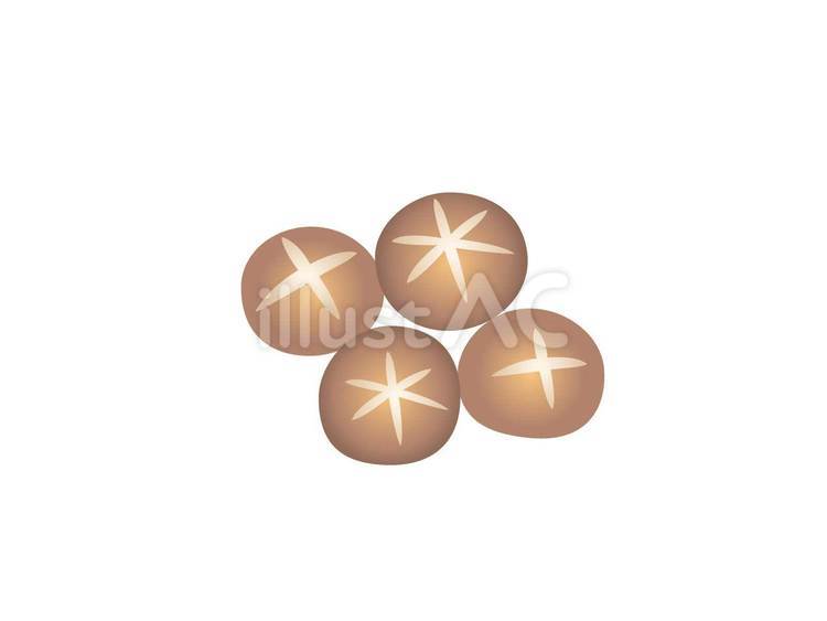 しいたけ（飾り切り） しいたけ,料理,食べ物のイラスト素材