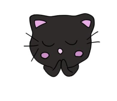 お願いする猫 猫,動物,お願い,デフォルメ,黒猫のイラスト素材