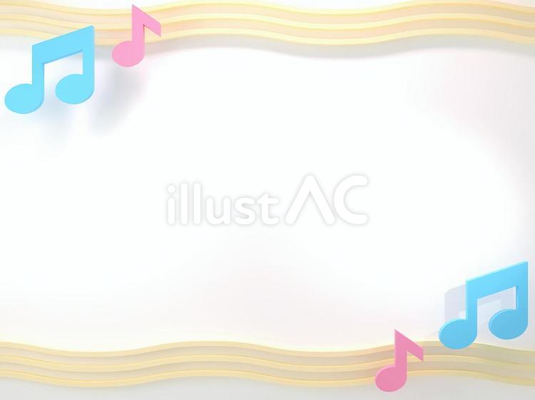3D音符の背景素材01 背景,フレーム,音楽のイラスト素材