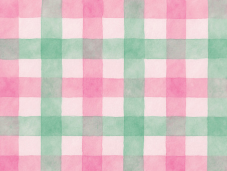 背景【35】 ギンガムチェック,チェック柄,パターン,水彩,背景,ピンク,グリーン,チェック背景,淡い色,優しい色のイラスト素材