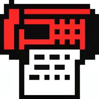 ドット絵の赤のファックスです。 ドット絵,ファックス,シンプル,レトロ,ヴィンテージ,平面,紙,通信機器,機械,家庭用のイラスト素材