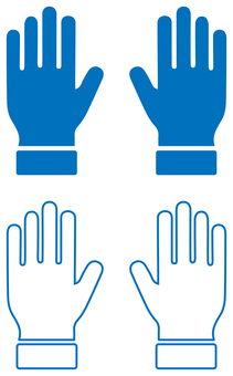 手のアイコン 青 手,アイコン,パー,手のひら,左手,右手,両手,バンザイ,指,人のイラスト素材