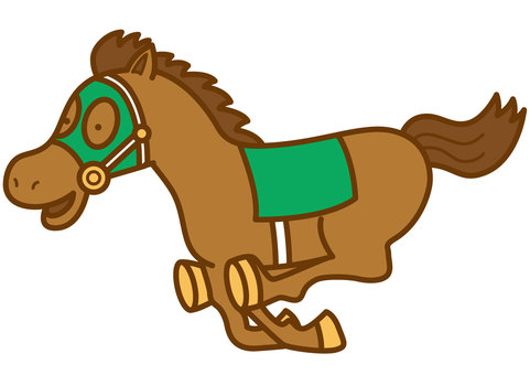 競馬2-4c 競馬,競走馬,馬,覆面,かわいい,シンプルのイラスト素材