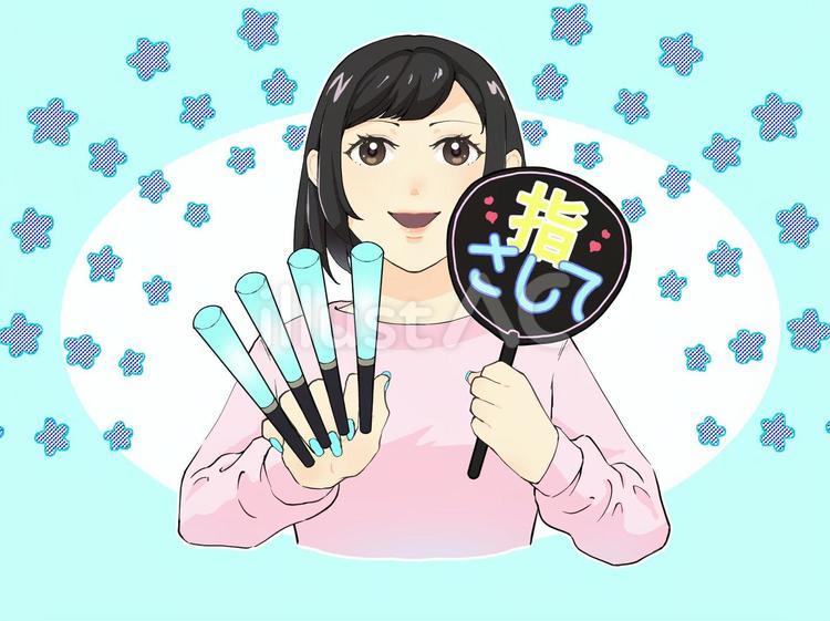 推し活　うちわとペンライト 推し活,うちわ,ペンライトのイラスト素材