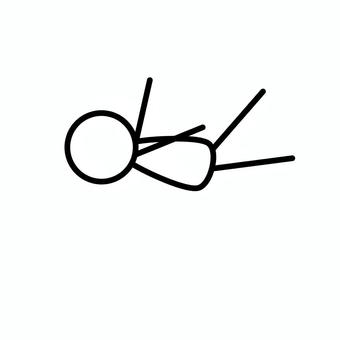 転落する人 落ちる,落下,転落,仰向け,棒人間,人間,人物,人,シンプル,線画のイラスト素材