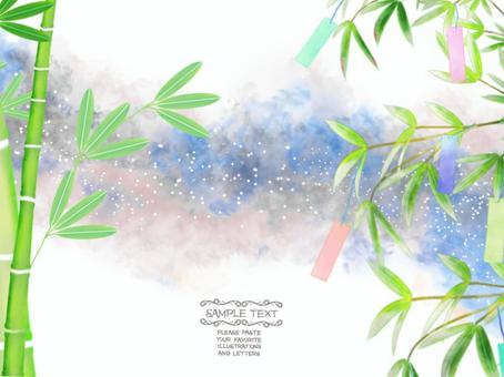 Next to the Tanabata postcard (Milky Way / bamboo decoration), JPG and PNG Next to the Tanabata postcard (Milky Way / bamboo decoration), milky way, bamboo grass, tanabata, JPG and PNG