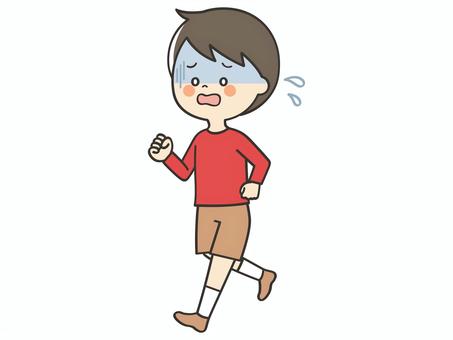 走って逃げる男の子 逃げる,恐怖,怖い,焦る,ランニング,マラソン,しんどい,有酸素運動,ウォーキング,ジョギングのイラスト素材