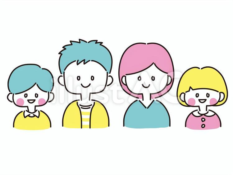 笑顔の家族 家族,親子,パパのイラスト素材