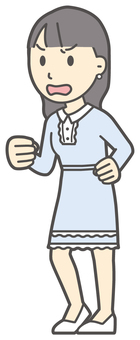  ワンピースお嬢様-207-全身 怒る,お嬢様,女性,女の子,オシャレ,人物,かわいい,怒り,キレる,ムカつくのイラスト素材