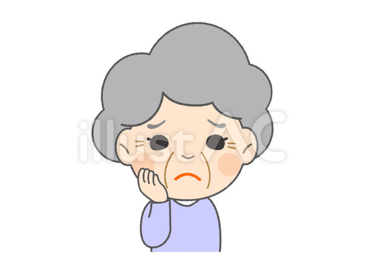 困り顔のおばあちゃん おばあちゃん,女性,上半身のイラスト素材