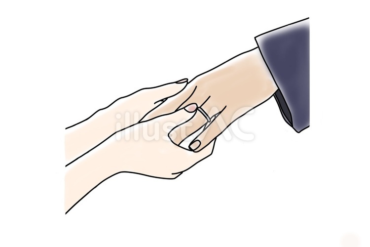 指輪交換 無料,挿し絵,手描きのイラスト素材