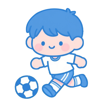 サッカーをする男の子 サッカー,男の子,ボール,蹴る,運動,習い事,外遊び,体操着,体育,可愛いのイラスト素材