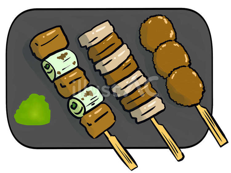 やきとりセット 焼き鳥,ねぎま,鳥皮のイラスト素材