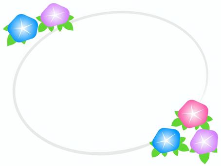 朝顔の花フレーム 朝顔の花フレーム アサガオ,花,植物,風物詩,夏,フレーム,葉,コピースペース,余白,青のイラスト素材