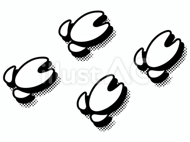 イノシシの足跡 イノシシ,足跡,動物のイラスト素材