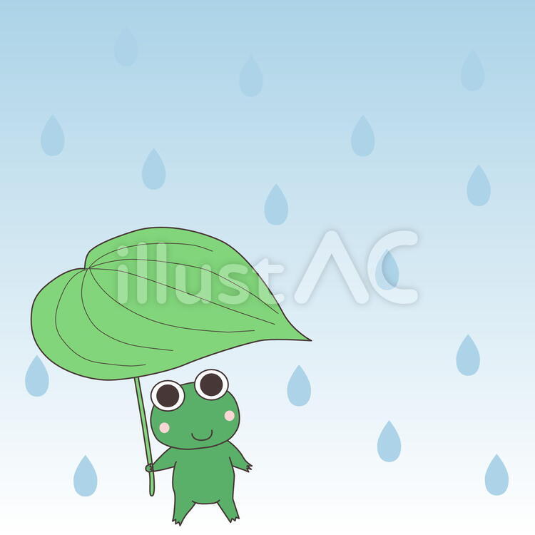 かえるくん 梅雨,雨,カエルのイラスト素材