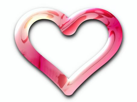 立体的なハート ハート,立体的,フレーム,ピンク,影付き,ぷっくりのイラスト素材