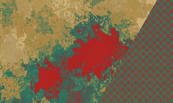 マーブル和柄のレトロカラー背景素材 マーブル和柄のレトロカラー背景素材 マーブル,背景,テクスチャ,流体,リキッド,和柄,七宝,赤,朱色,緑のイラスト素材