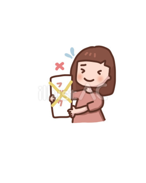 「フツウ」を優しく反対する、女の子 普通,反対,女の子のイラスト素材