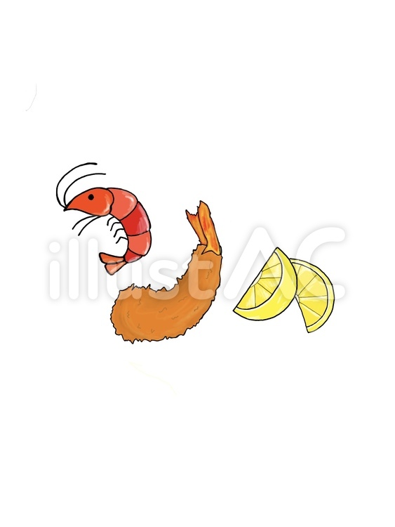エビフライ・海老 エビフライ,海老,エビのイラスト素材