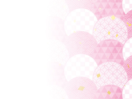 正月和風フレーム年賀状 年賀状,和柄,和風,正月,可愛い,美しい,ベクター,紙吹雪,パーティー,お祝いのイラスト素材