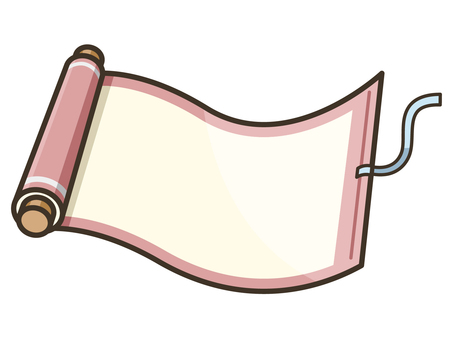 巻物_09 巻物,巻き物,古文書,書物,文書,手紙,和風,伝統,和紙,和柄のイラスト素材