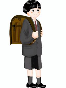 Boy carrying a school bag (admission / graduation), boy, school bag, going to school, JPG and PNG