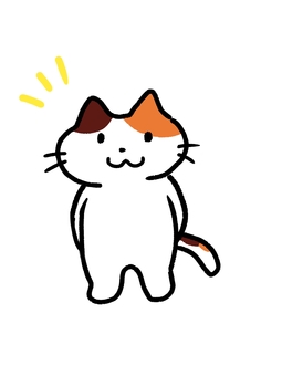 様子を見ている三毛猫 ゆるい 立つ,三毛猫,ゆるい,見る,かわいい,茶色のイラスト素材
