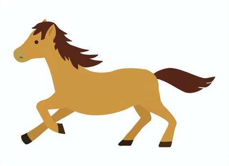 干支の午・馬_年賀素材8 馬,動物,生物,競馬,たてがみ,サラブレッド,干支,十二支,正月,素材のイラスト素材