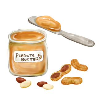 ピーナッツバター ピーナッツバター,ピーナッツクリーム,食べ物,落花生,バターナイフ,クリームのイラスト素材