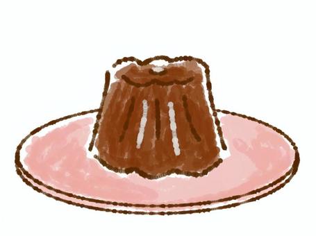 カヌレ カヌレ,お菓子,スイーツ,洋菓子,皿,ピンク,食べ物,可愛い,手描き,シンプルのイラスト素材