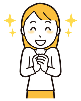  ロングヘア女性(黄)-344-バスト